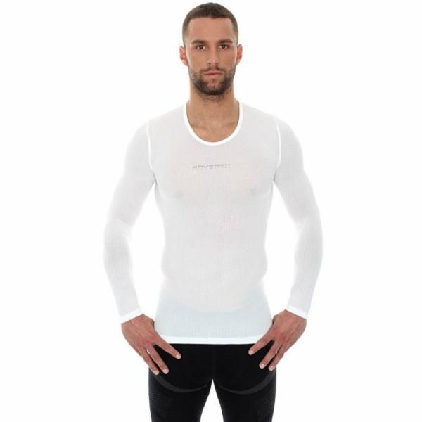 Brubeck Unisex tričko s dlouhým rukávem, bílé, velikost M...