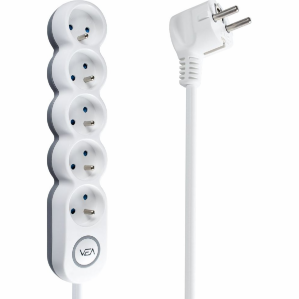 Libox LB0192 napájecí lišta 5 zásuvek 5 m bílá (LB0193-5)