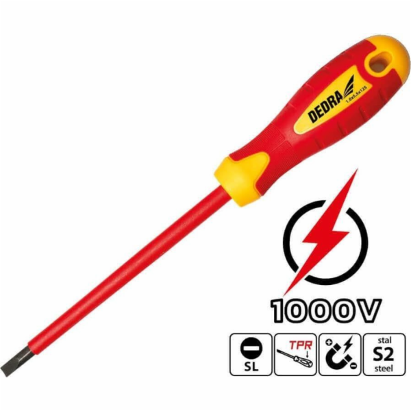 DEDRA Izolovaný plochý šroubovák 4x100mm