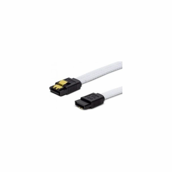 Savio SATA III kabel SAVIO GAK-05 0,5 m, bílý oplet, rovn...