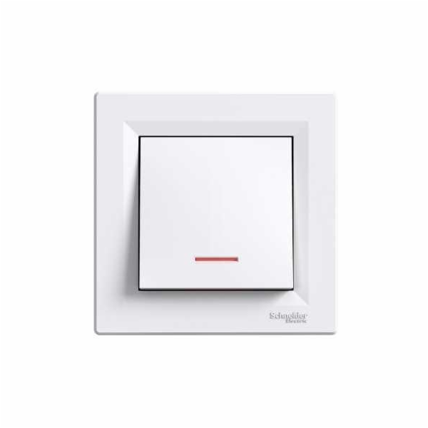 Schneider Electric Asfora jednoduchý spínač s bílým podsv...