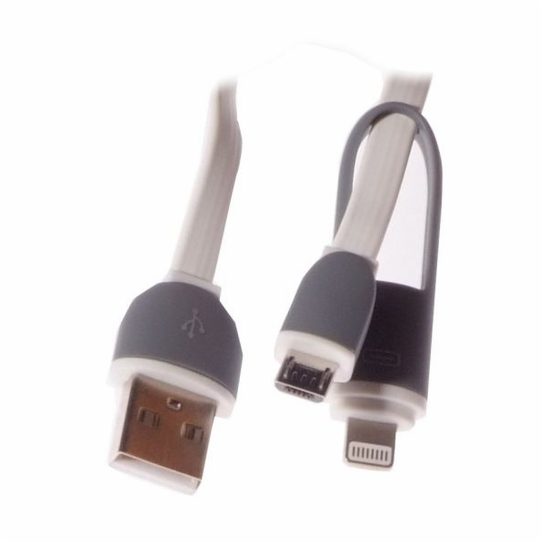 Libox micro USB + lightning adaptér USB kabel, 2A, 1m (LB...