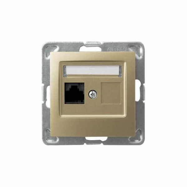 Ospel Impresja jedna počítačová zásuvka RJ45 5e zlatá met...