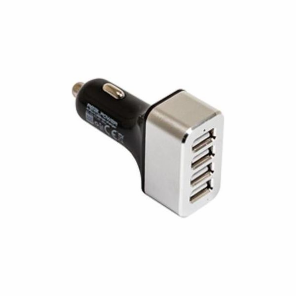 Realpower 4xUSB nabíječka Černá a stříbrná (176636)