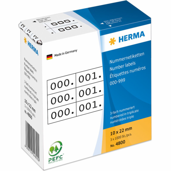 Herma Samolepící etikety 3x / 10 x 22mm Bílá a Černá (4800)