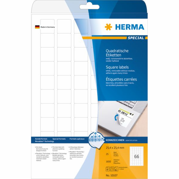 Herma odlepovací etikety 10107 Movables, A4, čtvercové, 2...