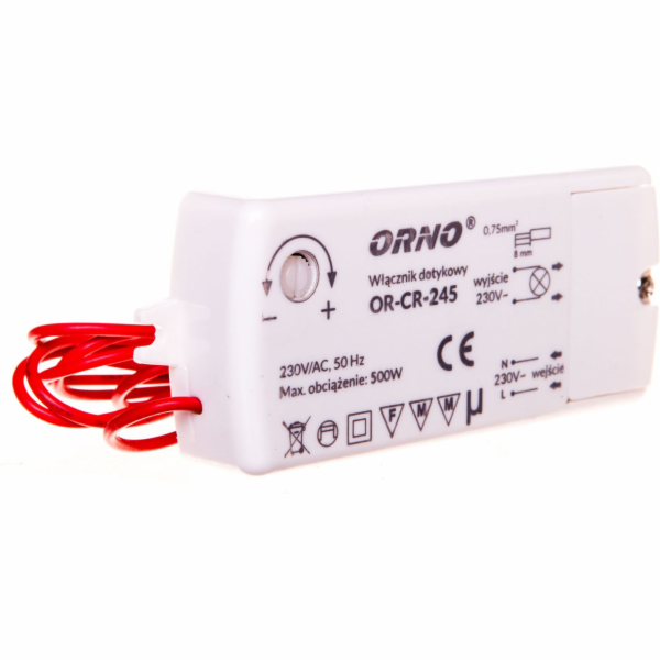 Orno dotykový spínač 500W 230V IP20 bílý (OR-CR-245)