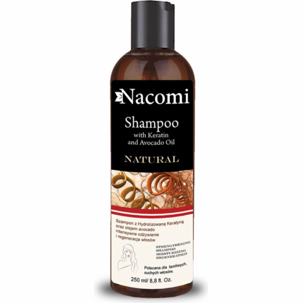 Nacomi vlasový šampon s keratinem a avokádovým olejem 250 ml