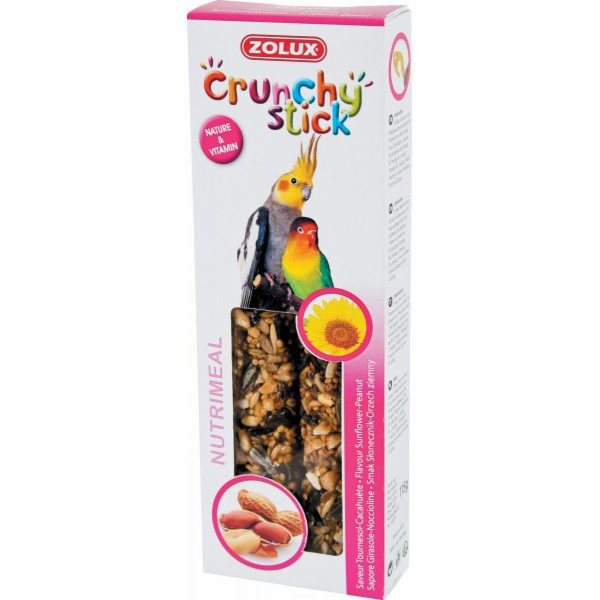Zolux Crunchy Stick velcí papoušci slunečnice/arašídy 115g