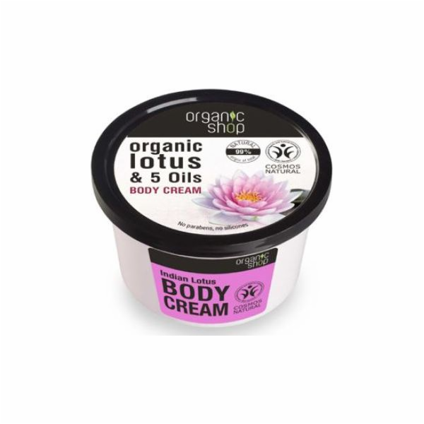 Organic Shop Indian Lotus BDIH tělový krém 250 ml