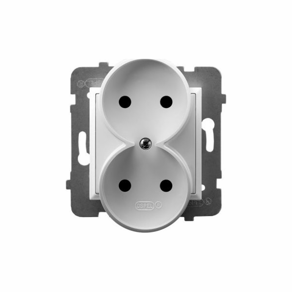 Ospel Aria dvojitá zásuvka bílá (GP-2UR/m/00)