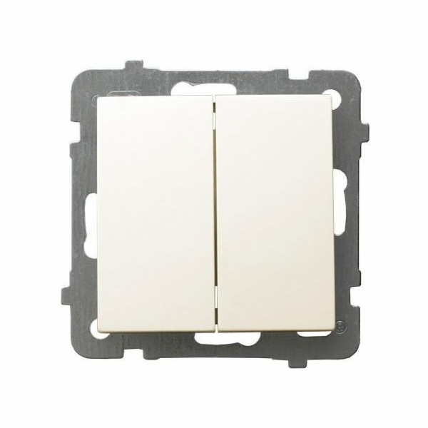 Ospel AS dvojitý schodišťový spínač ecru (LP-10G/m/27)