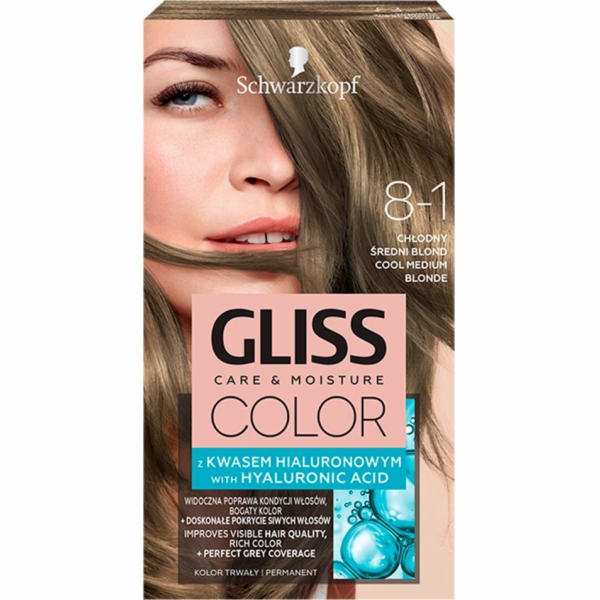 Schwarzkopf Gliss Barva č. 8-1 studená střední blond