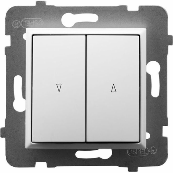 Ospel ARIA žaluziový spínač s mechanickým zámkem bílý LP-...