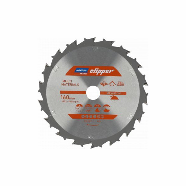 NORTON KRUHOVÁ PILA NORTON 160 mm x 20 mm x 16z DEMOLIČNÍ...
