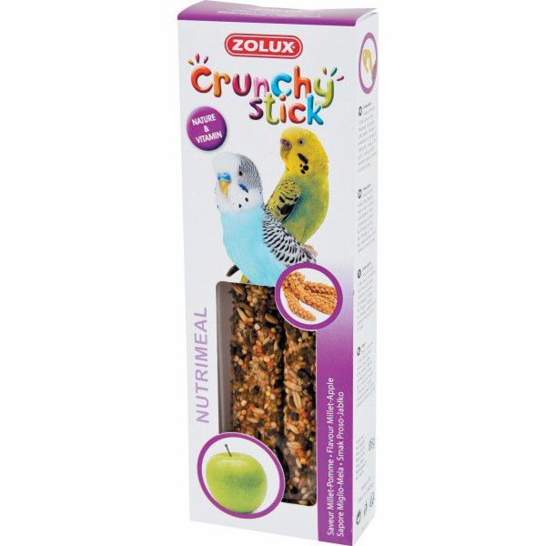 Zolux Crunchy Stick malý papoušek proso/jablko 85g