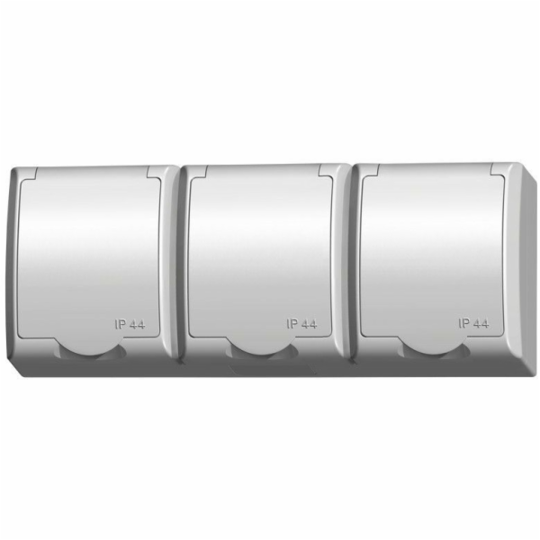 Ospel FALA Trojitá hermetická zásuvka s/out IP44, bílý kr...