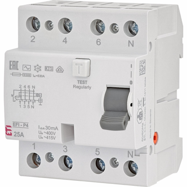 Eti-Polam Proudový chránič 4P 25A 0,03A EFI-P4 AC 25/0,03...