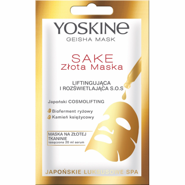 Yoskine Geisha Mask Sake Golden SOS maska liftingová a ro...
