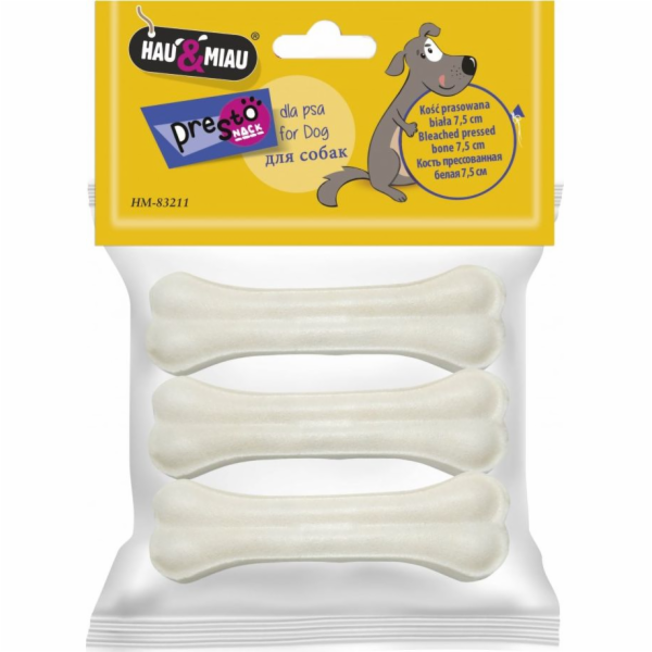 Hau&Miau LISOVANÁ KOST, BÍLÁ, 7,5 cm, 3 ks/bal., 45 g/bal...