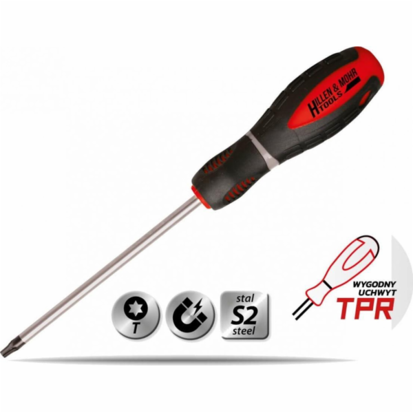 Šroubovák DEDRA Torx T15x100mm, ocel S2, rukojeť ze 3 mat...