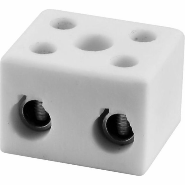 Simet Porcelánový závitový konektor 16 mm 2 dráhy bílý (8...