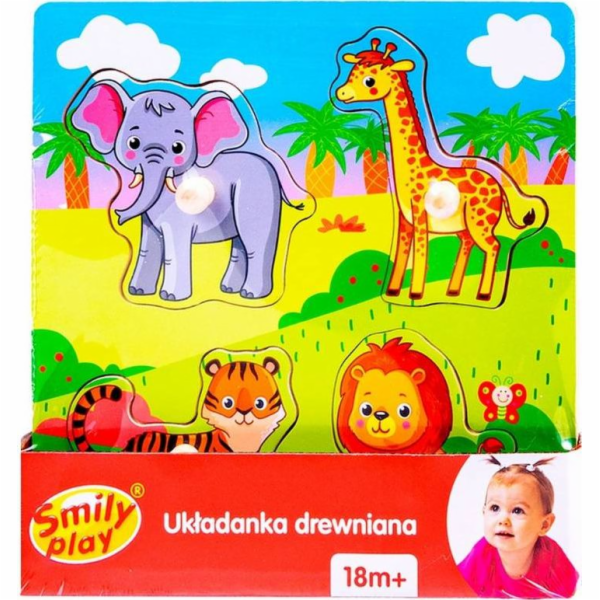 Smily Play Dřevěné puzzle Smily Play ZOO Puzzle 4 ks
