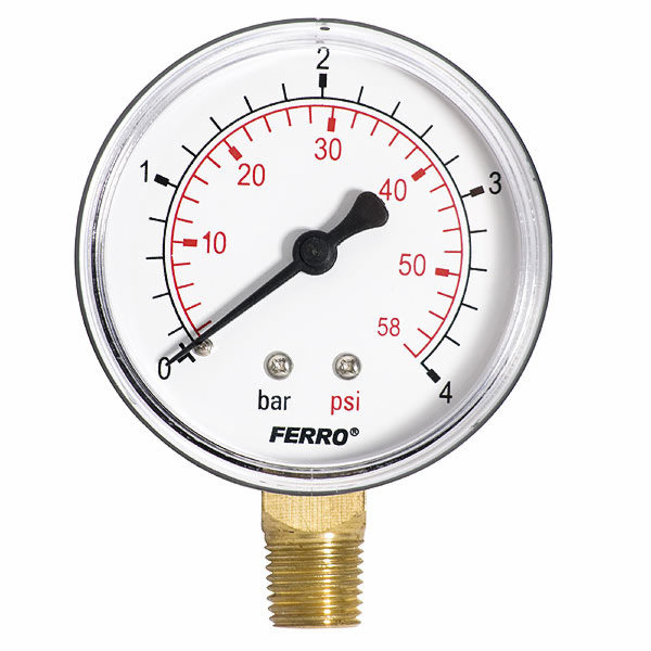 Ferro Manometr 63mm, 1/4" boční připojení M6304R
