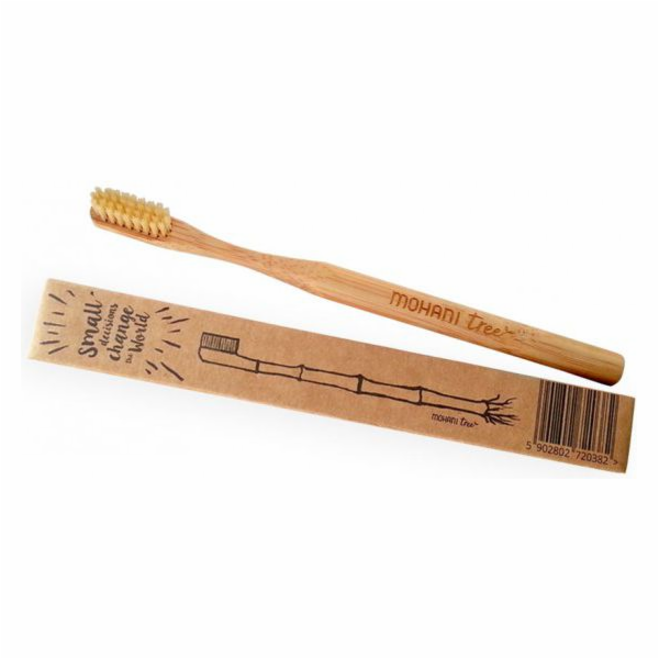 Zubní kartáček Mohani Bamboo - přírodní, střední štětiny