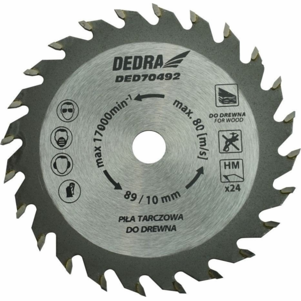 Dedra Kotoučová pila 89x10Vx1,1x1,8x24T pro DED7049, na d...