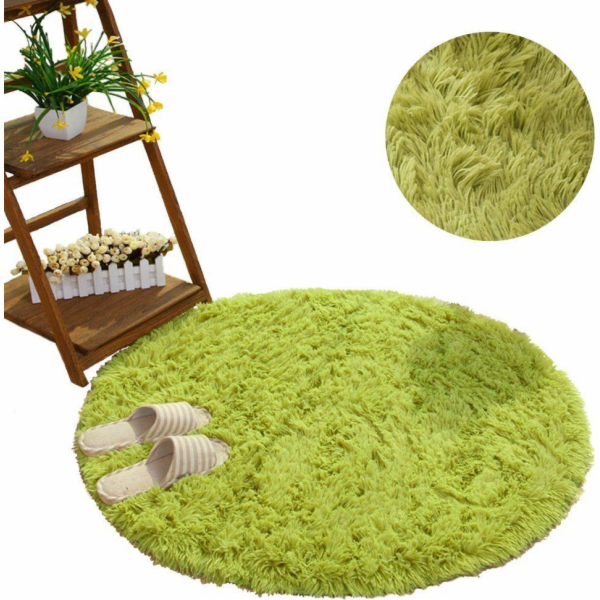 Strado Kulatý koberec Shaggy Strado 90x90 GreenGrass (Gre...
