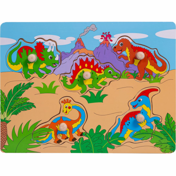 Smily Play Dřevěné puzzle s držadly Puzzle Dinosauři Smil...