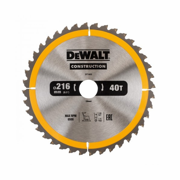 Dewalt Kotoučová pila 216x30mmx40z (DT1953-QZ)