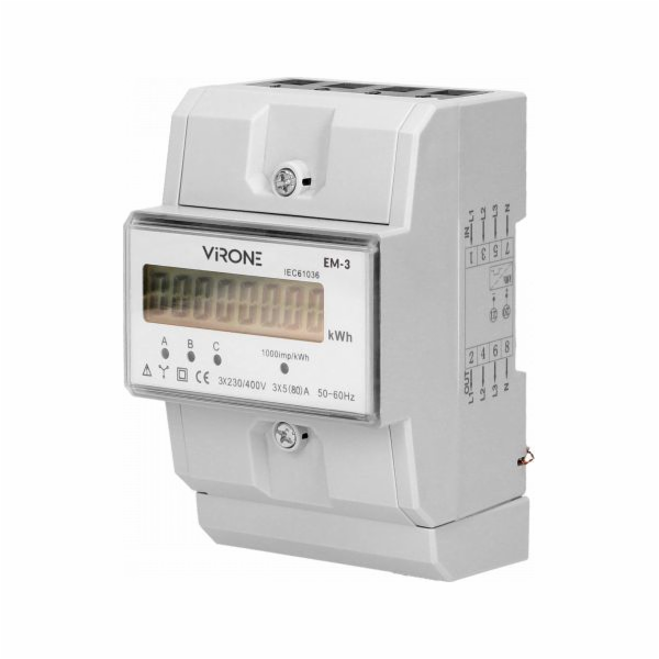 ORNO elektroměr 3fázový, 80A, MID, 3 moduly, DIN TH-35mm ...