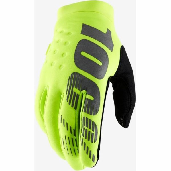 100% rukavice 100% BRISKER Youth Glove fluo žlutá vel. M ...