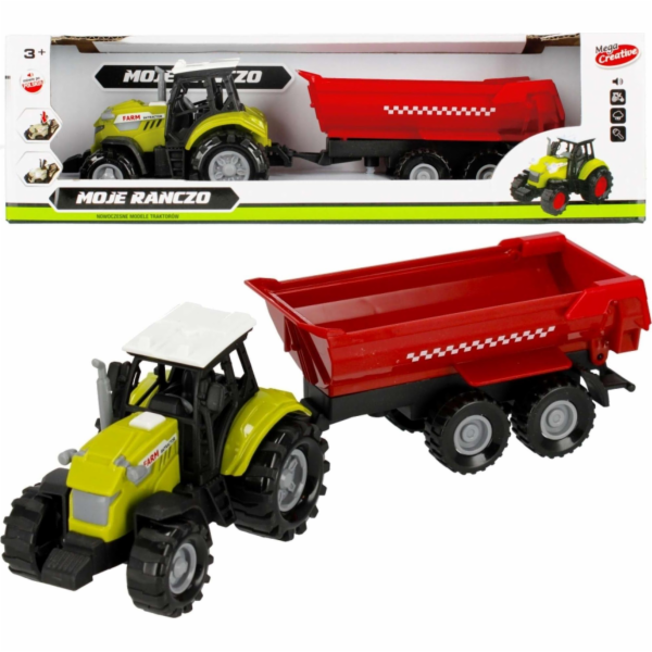 Mega Creative Moje ranczo Traktor s přívěsem 24 cm se svě...