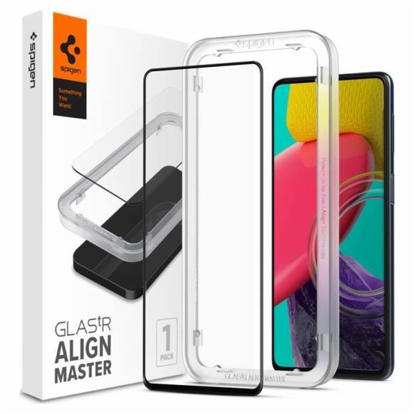 Spigen TEPLENÉ SKLO SPIGEN ALM GLASS FC GALAXY M53 5G ČERNÉ