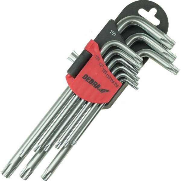 Dlouhé klíče Torx T10-T50, sada 9 ks, CRV