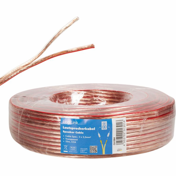LogiLink reproduktorový kabel 2x2,25 mm2, 25m