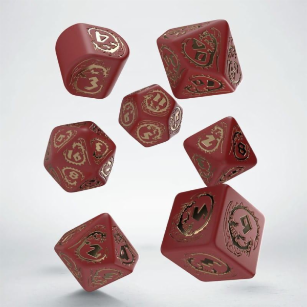 Sada kostek Q-Workshop Dragons: červená a zlatá
