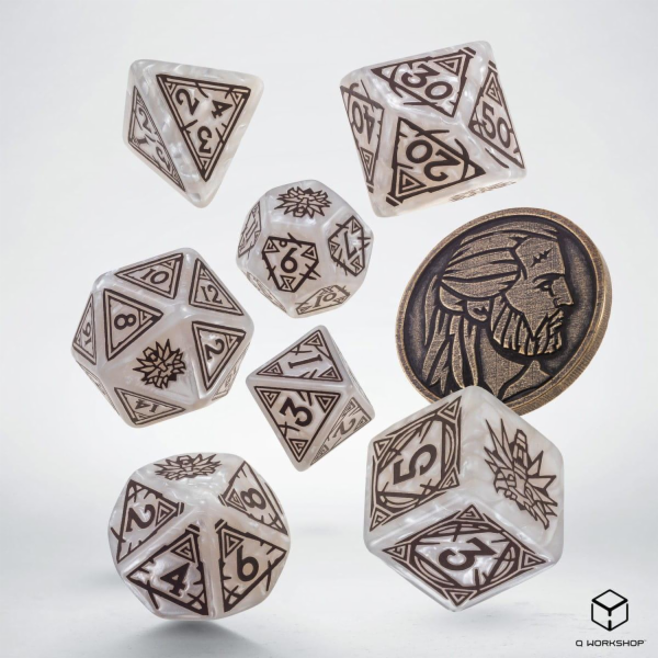 Sada kostek Q-Workshop The Witcher: Geralt - Bílý vlk