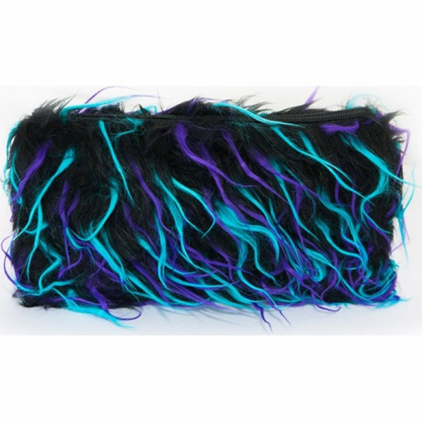 Penál MEMORIS Fluffy penal bag, chlupatý, zip, černý