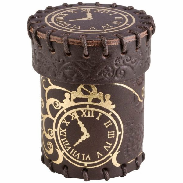 Kožený hrnek Q-Workshop Steampunk, hnědý a zlatý