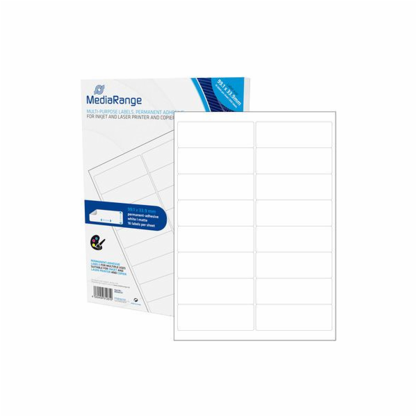 Štítky MediaRange bílé 99,1 x 33,9 mm 800 kusů (MRINK147)