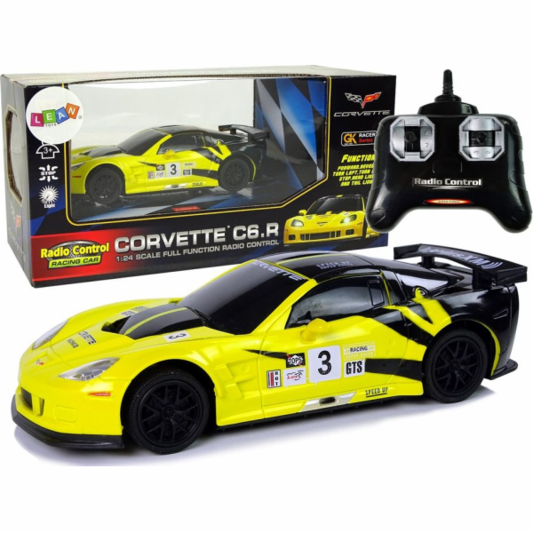 Leantoys Import Sports Car R/C 1:24 Corvette Yellow C6.R ...