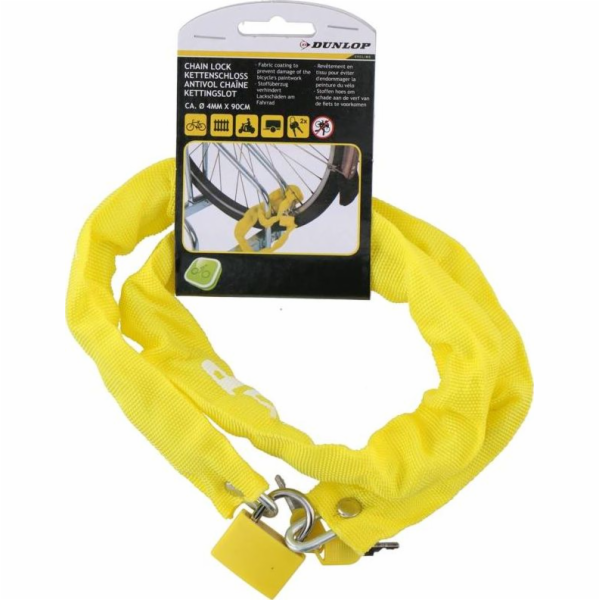 Dunlop Dunlop - Zámek na kolo proti krádeži 90 cm (žlutý)