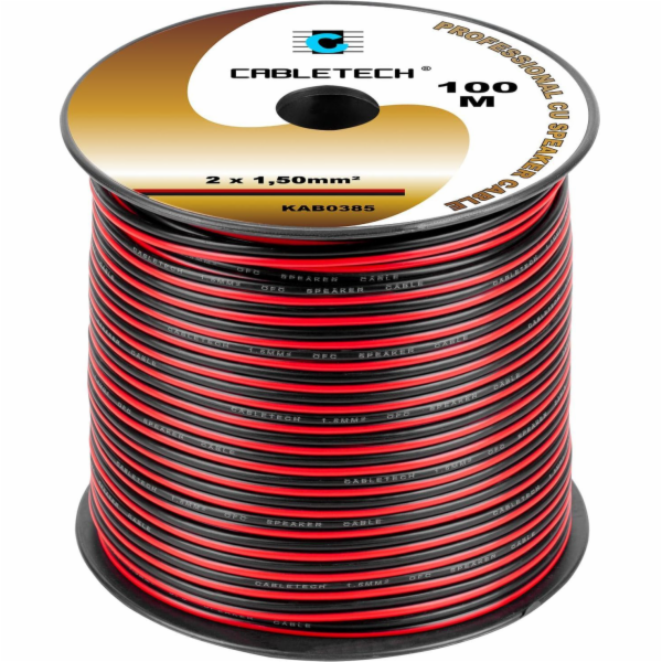 Kabel Cabletech 1,5 mm černý a červený reproduktorový kabel