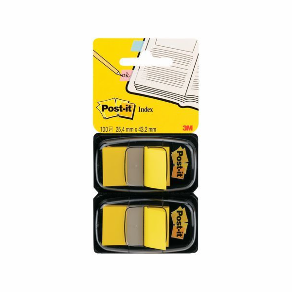 Post-it Indexing tab 680-Y2EU, 25mmx43mm, žlutá, 2 x 50ks...