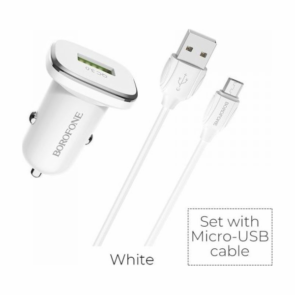 Borofonová nabíječka 1x USB-A 3A (BFO-BZ12A-MW)
