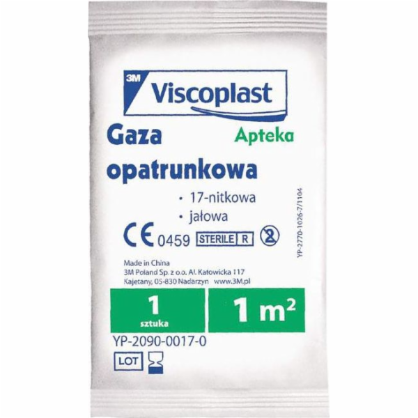 3M gáza s bavlnou 17 vláken. 1 m2 1 kus.